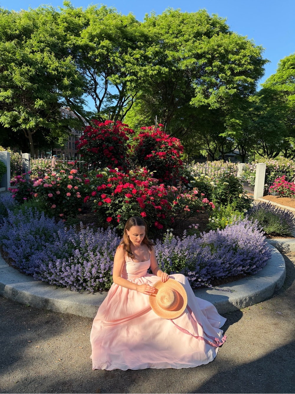 Women's Pink Strapless Maxi Dress with Flowing Skirt
